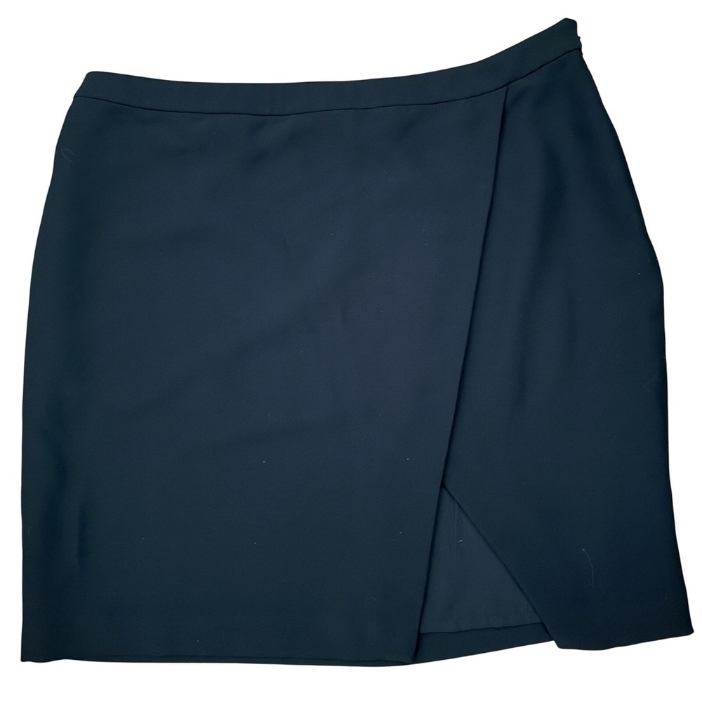 Lauren Ralph Lauren Black Wrap-Style Pencil Skirt SZ 16 Career Capsule Essential